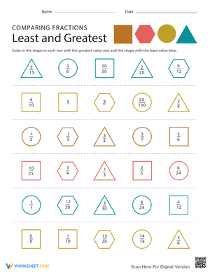 Practicing Fractions: Least to Greatest