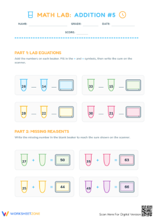 Grade 2 Missing Addends Math Lab — Essential Worksheet