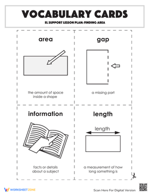 Vocabulary Cards: Finding Area