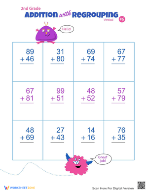 Practice Double-Digit Vertical Addition