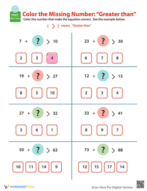 Comparing Numbers: Greater Than