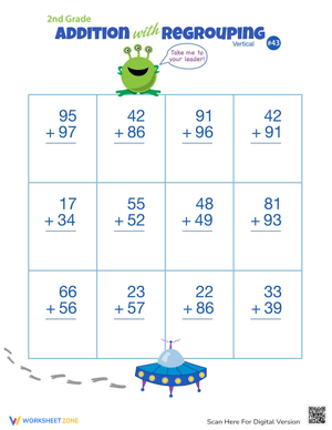Double-Digit Vertical Addition Sheet