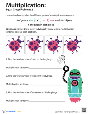 Multiplication Equal Group Problems