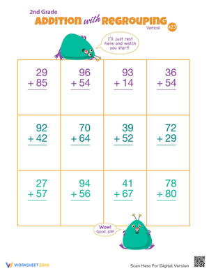 Addition with Double Digits Vertical
