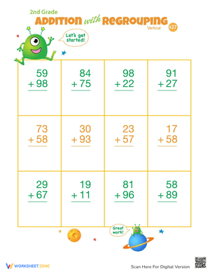 Double-Digit Addition Practice Worksheet