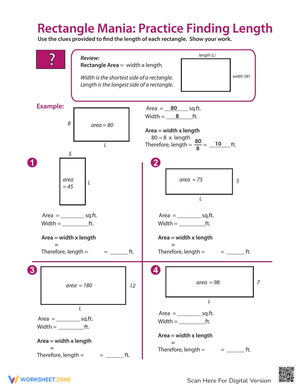 Rectangle Algebra: Missing Length