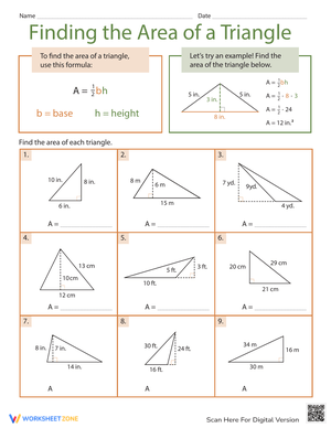 Finding the Area of a Triangle: Practice