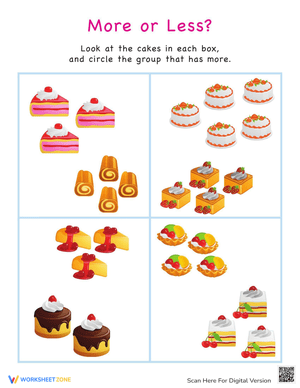 Cake-Themed Math Problems Worksheet