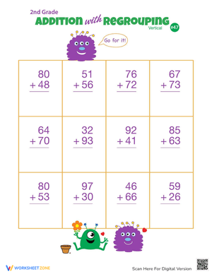 Worksheet for Double Digits Addition