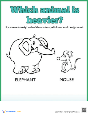 Elephant Measuring Activity: Math Worksheet