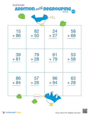 Practice in Double-Digit Vertical Addition