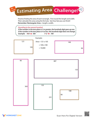 Estimating Area Challenge Worksheet