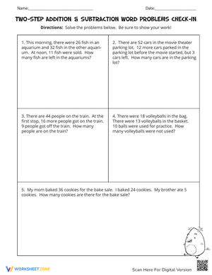 Two-Step Addition & Subtraction Word Problems