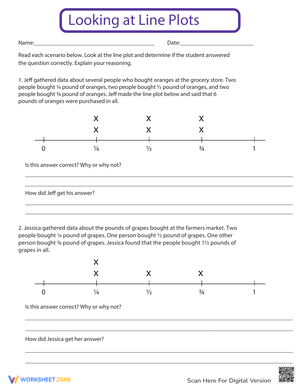 Analyzing Data with Line Plots Worksheet