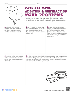 Fun Addition & Subtraction Word Problems