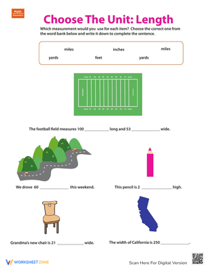 Choosing Unit Length Worksheet