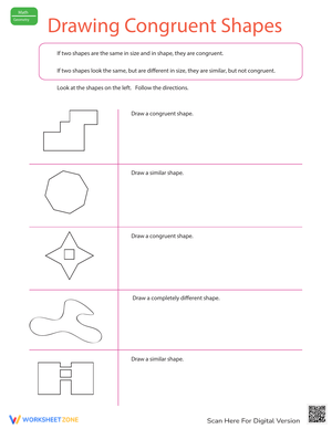 Drawing Congruent Shapes Worksheet