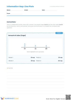 Essential Line Plots Worksheet: Grade 5 Fractions & Data