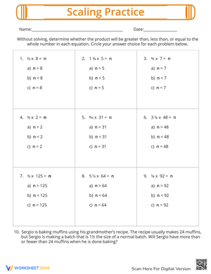 Scaling Practice Worksheet