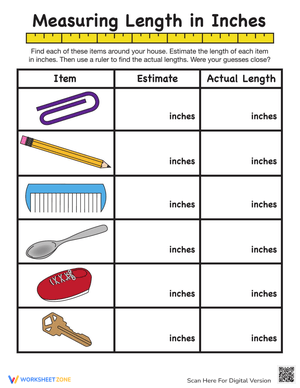 Practice Measuring in Inches