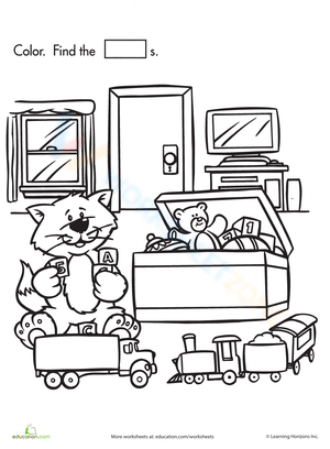 Shape Search: Kitty Toy Chest