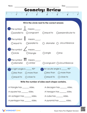 Geometry Basics Review Quiz Worksheet for Students