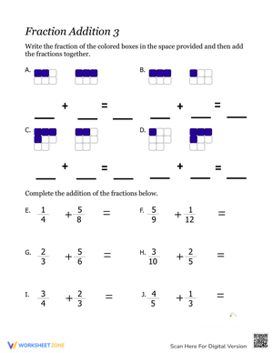 Fraction Addition Practice