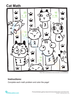 Addition Coloring Page Fun Activity