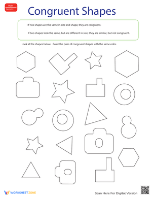 Find Congruent Shapes Worksheet