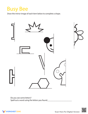 Drawing Mirror Images Worksheet