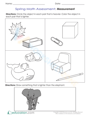 Spring Math Assessment: Measurement