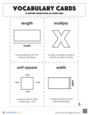 Vocabulary Cards: All About Area