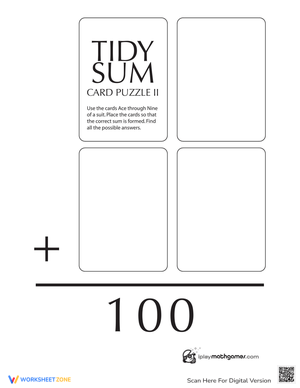 Tidy Sum to 100 Addition Practice