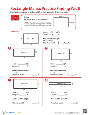 Rectangle Algebra: Missing Width