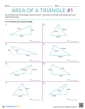 Area of a Triangle Practice