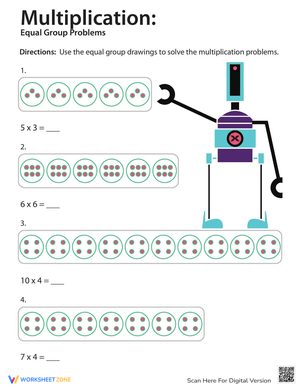 Equal Group Problems Multiplication