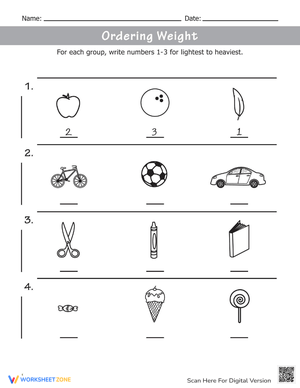 Color Compare Ordering Weight