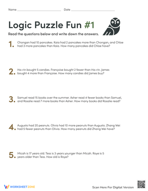 Fun Logic Puzzle Worksheet