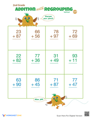 Double Digits: Vertical Addition Practice