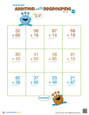 Double Digits: Vertical Addition Drill