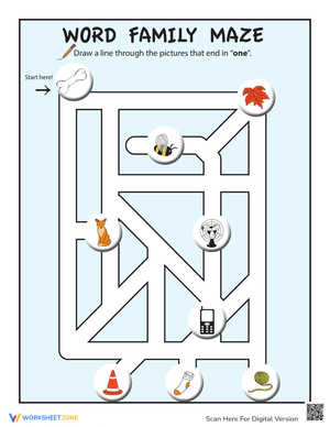 Picture Maze Worksheet for Kids