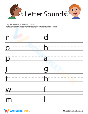 Letter Sounds Writing Words Practice