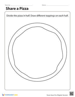 Share a Pizza: Fraction Division Worksheet
