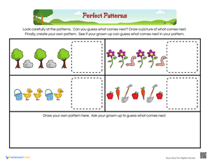 Pattern Practice in the Garden Worksheet