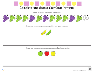 Creating Patterns: Visual Skills Worksheet