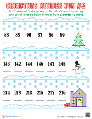 Christmas Numbers Worksheet