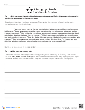 A Paragraph Puzzle: Grade 4