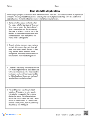 Real World Multiplication Problems