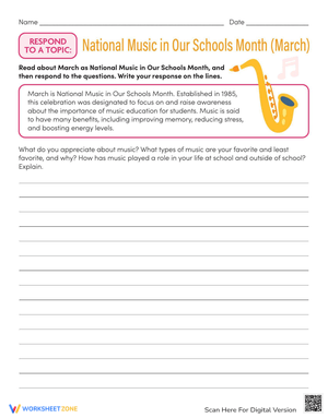 Respond to a Topic: Music in Our School