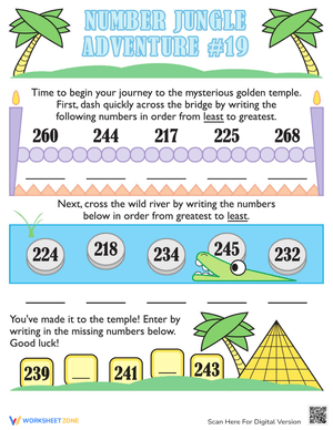 Placing Numbers in Order Activity